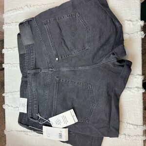 H&M NWT Bundle 2 Pairs of High Waist Denim Mom Shorts Washed Black Sz 12